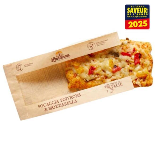 Focaccia monoportion poivrons et mozzarrela