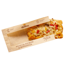 Focaccia monoportion poivrons et mozzarrela